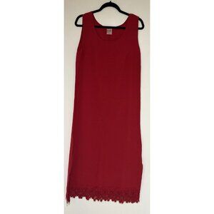 Cactus California Vtg 100% Cotton Red Sleeveless Maxi Dress Size Medium